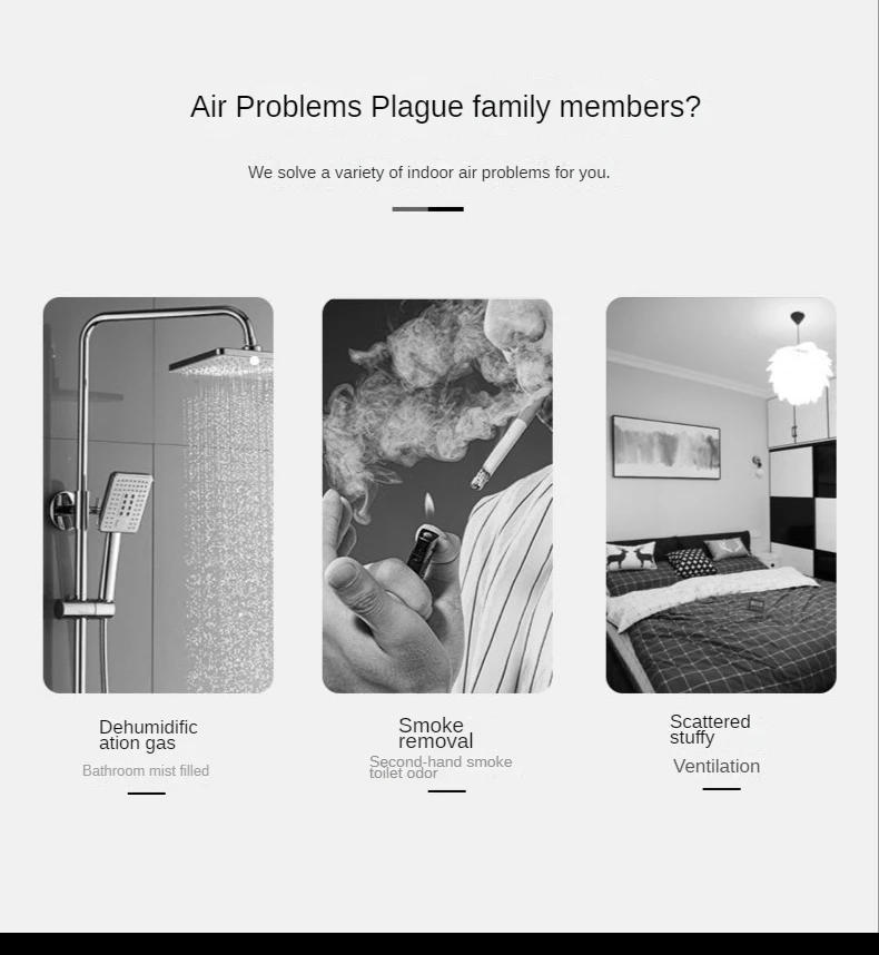 Description Picture 4 of item4/6 Inch High Speed Exhaust Fan Toilet Kitchen Bathroom Hanging Wall Window Ventilator Extractor with Remote Control