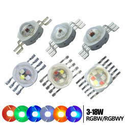 1-100pcs 3W 4W 5W 6W 15W 18W High Power LED RGB RGBW RGBWY RGBWYV 4pin 6pin 8pin 10pin 12pin Colorful Chip Stage lights Source