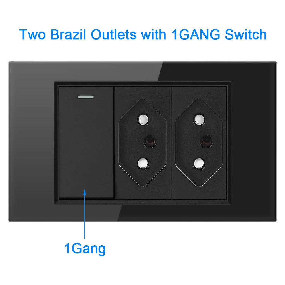 Description Picture 2 of itemBrazil Plug Wall Socket 20A USB Tomada&Type C Power Pressure SwitchTempered Plastic/Glass Panel Position Jack Outlet Home Office
