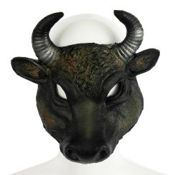 Halloween Mask Easter Carnival Party Cosplay Props Half Face PU Foam Realistic Animal Buffalo Bull Head Mask Costume Accessories