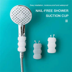 1Pcs Suction Cup Brackets Removable Silicone Shower Head Holder Wall Mount Shower Head Storage Shelf Rack Bathroom Supplies