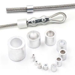 10-50Pcs Durable M1 to M12 Crimp Sleeve Fixing Clip Hardware Cable Clip Aluminum Round Single Hole Wire Ferrules Steel Wire Rope