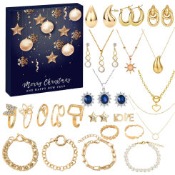 New Christmas Gift Countdown Calendar Advent Jewelry Blind Box Earrings Necklace Bracelet Gift Box Ornaments Christmas Hand