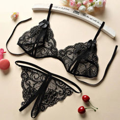 Women Sexy Lingerie Lace Bra Set Push Up Bra With Panty Set Ruffle Transparent Underwear Hot Erotic Lingerie Set Red Briefs Sets