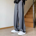 Men'S Loose Pants Lightweight Elastic Waist Straight Leg Casual Jogger Harajuku Trouser Wide Leg Sweatpants Oversized Streetwear