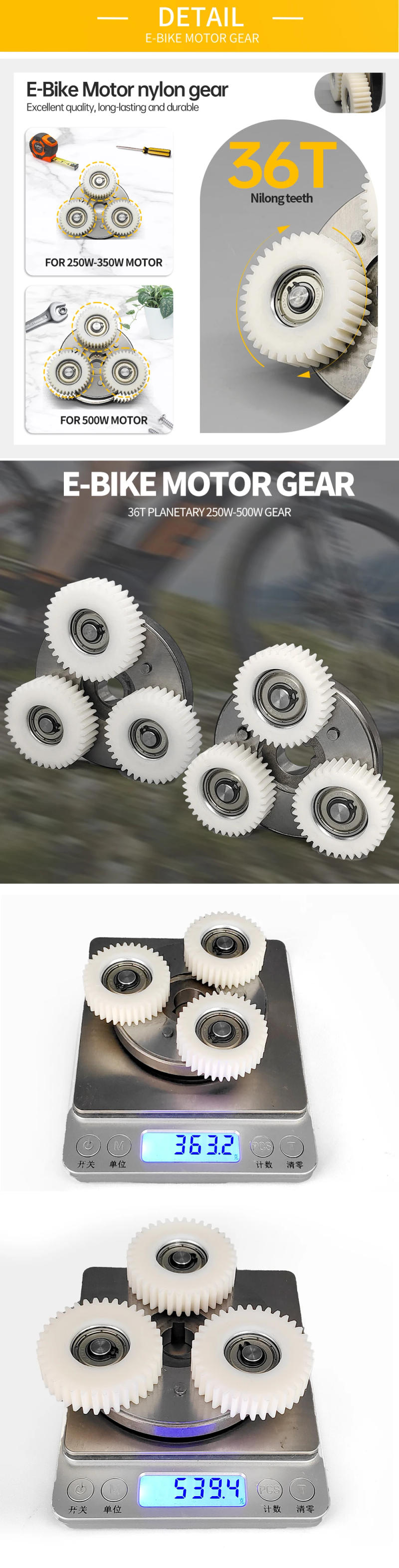 Description Picture 4 of itemEBike Planetary Gear Bearing Hub Rotating Bearing Right 250W-500W Motor Gear Clutch Kit 36T 38mm Nylon 608 Ball Bearing