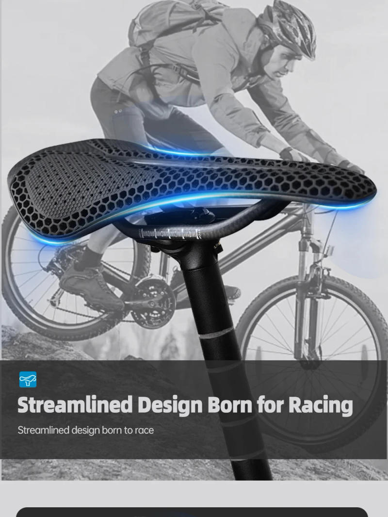 Description Picture 6 of item3D Printed Bike Saddle Ultralight Carbon Fiber Hollow Comfortable Breathable MTB Gravel Road Bicycle Cycling Seating Parts