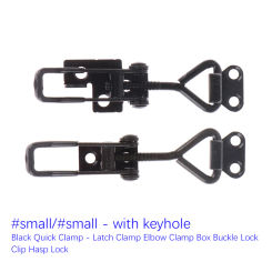 Toggle Latch Catch Toggle Clamp Adjustable Cabinet Boxes Lever Handle Lock Hasp For Home Sliding Door  Black Quick Clamp