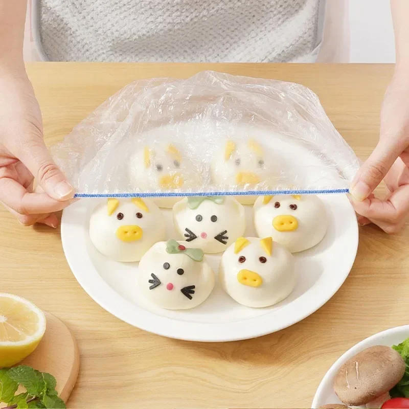 Description Picture 5 of itemDisposable Food Covers Fresh-keeping Food Cover Plastic Colorful Elastic Wrap Lid Plate Kitchen Nylon Packaging Bags Storage Bag