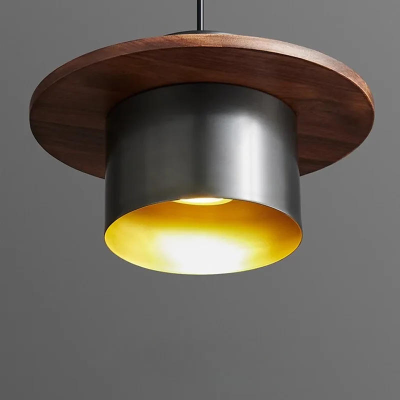 Description Picture 6 of itemAll Copper Retro Bedroom Pendant Light Simple Modern Walnut Wood Quiet And Stylish Restaurant Bar Counter Pendant Light