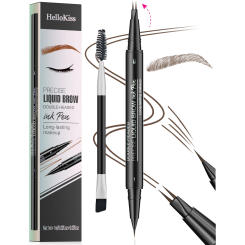 Curved Eyebrow Pen - Eyebrow Pencil, Brow Pencil 2-in-1 Dual-Ended Microblading Eyebrow Pen