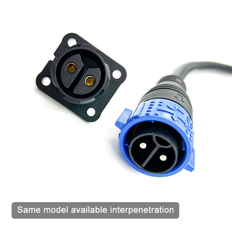 Description Picture 5 of item50A M25 Self-locking Waterproof Plug Cable IP67 2 3 Pin Power Charging Connector Large Current Male Female Aviation Plug Socket
