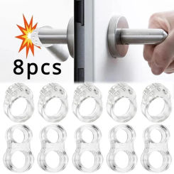 1/8Pcs Door Stop Silicone Door Handle Buffer Wall Protective Door Handle Bumper Furniture Protections Crash Pad Shockproof Ring
