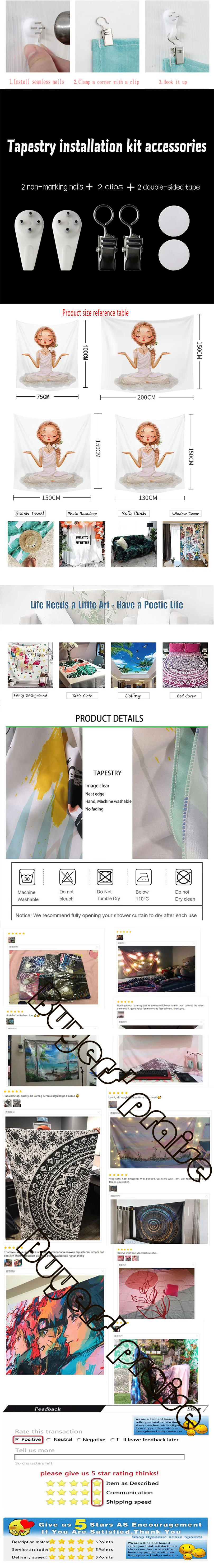 Description Picture 2 of itemCute Healing Rabbit Wall Decor Tapestry Home Living Room Tapestry