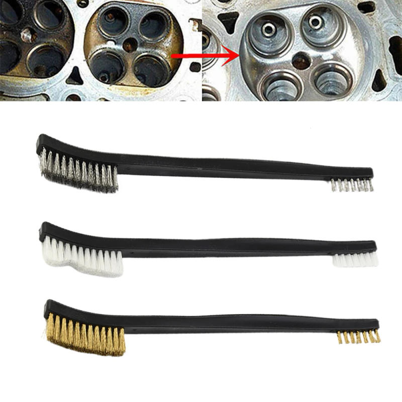 Description Picture 5 of item1pc Double Head Wire Brush Steel Brass Nylon Brushes For Cleaning Polishing Metal Corrosion Rust Remover Hand Tools