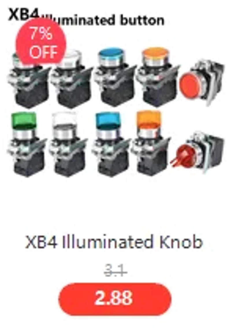 Description Picture 6 of item22mm XB2-EA Plastic Push Button Switch Start / Stop Black / White Arrow 10A/415V Self-reset/Momentary Symbol Button Switch