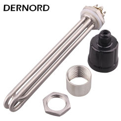 DERNORD 3KW/4.5KW/6KW/9KW/12KW 220V/380V Electric Heating Element for Water 1.5" Thread SUS304 Immersion Boiler Tubular Heater