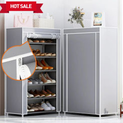 Simple Shoe Rack Living Room Dustproof Footwear Shelves Load-Bearing Elevated Design Sneakers Storage Waterproof Shoes Cabinet