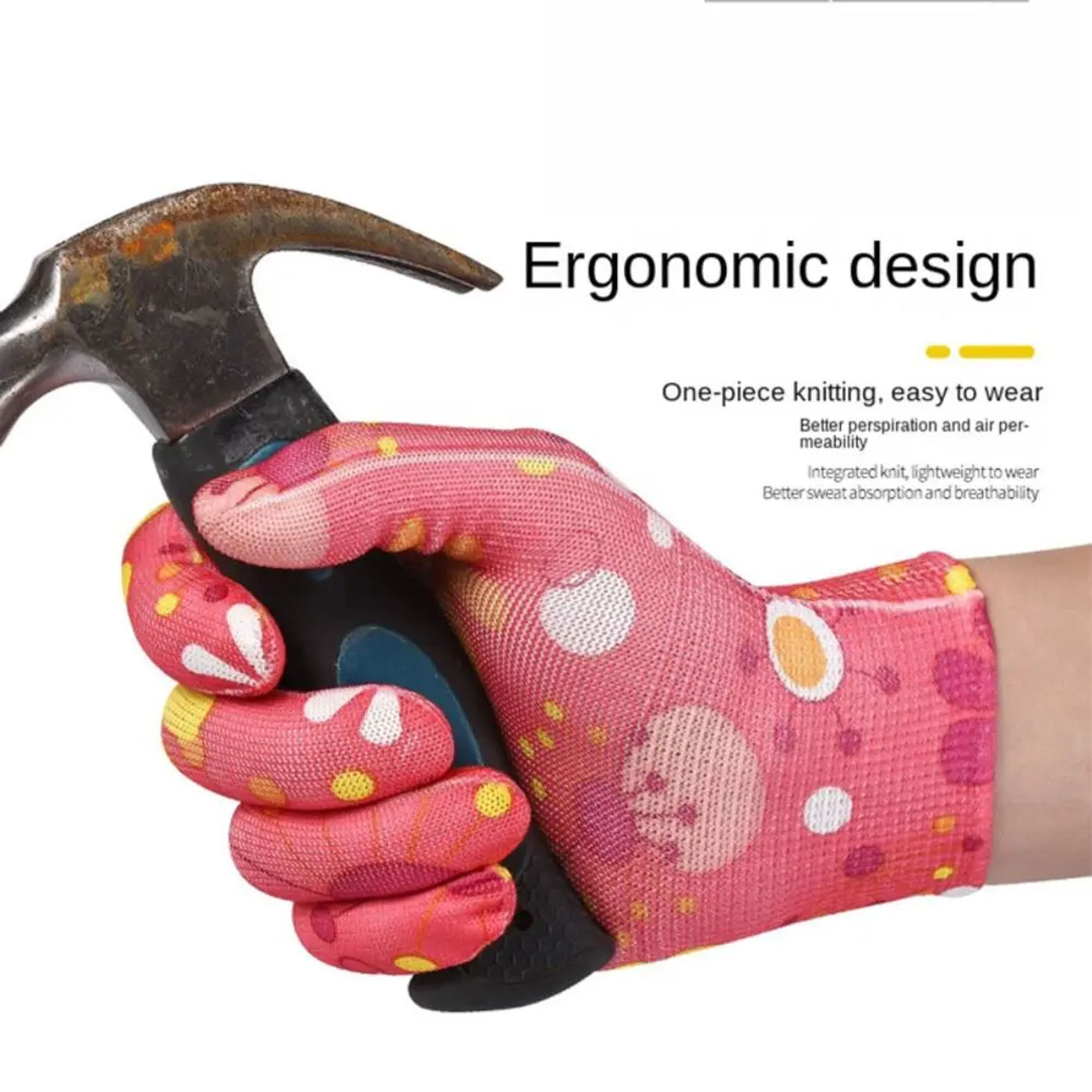 Description Picture 6 of item1Pair Thin Nylon Work Gloves Planting Yard Cleaning Floral Garden Gloves  Women Non-Slip Household Labor Protection Glove