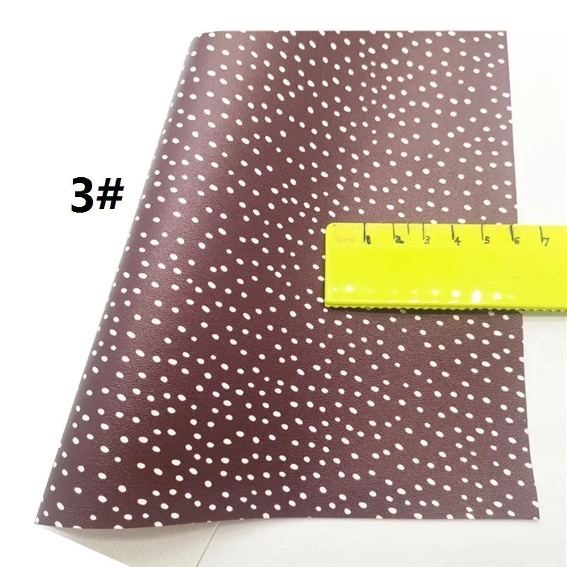 Description Picture 6 of itemFall Randomly Dots Printed Synthetic Leather Faux Fabric Sheets Felt Backing Vinyl For Earrings bag Bows DIY GM5080G