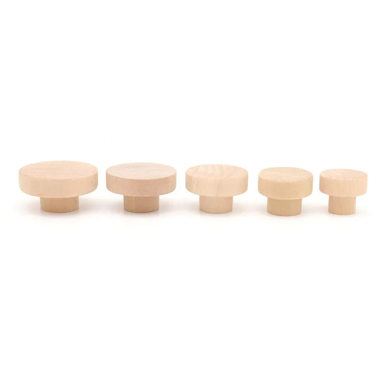 Description Picture 2 of item8PCS Wood Knobs Flat Top Round Cabinet Knobs 30,35,40,50mm Unfinished Wooden Dresser Drawer Knobs Kitchen Cabinet Pulls Handles
