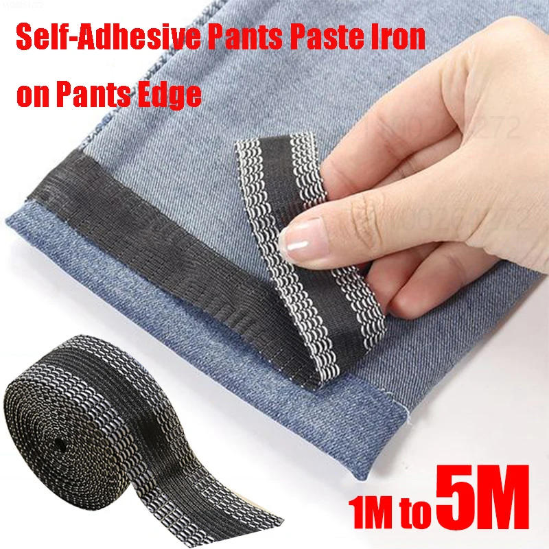 Description Picture 2 of itemSelf-Adhesive Pants Paste Iron on Pants Edge Shorten Repair Pants for Jeans Garments and Jeans Apparel DIY Sewing Fabrics