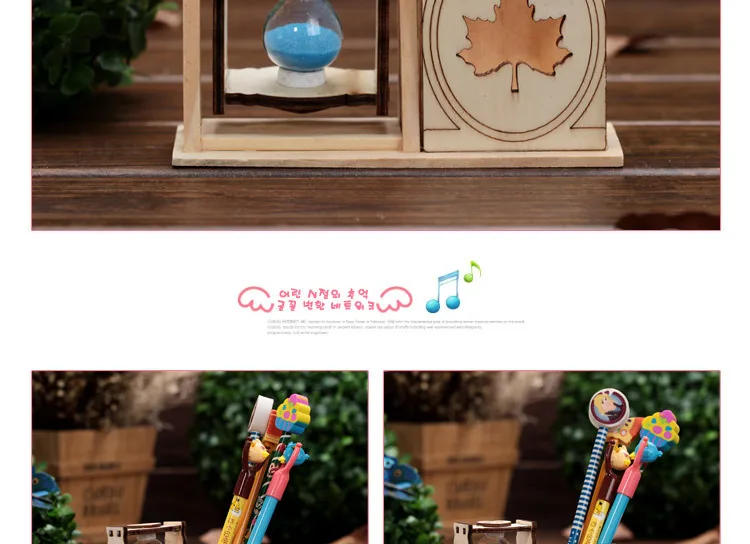 Description Picture 5 of itemSimple Wooden Single Hourglass Pen Holder Student Desk Decoration Exquisite Creative Pencil Holder Office Desktop Supplies