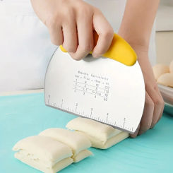 1 pc stainless steel dough scraper, dough cutter, pastry chopper, baking tool, kitchen small tool, kitchen accessory semicircle