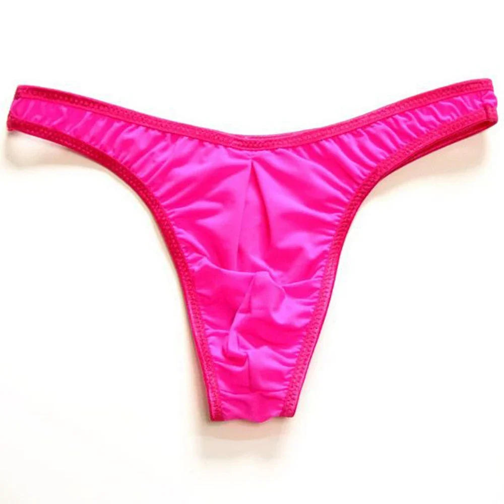 Description Picture 5 of itemIce Silk High Stretch Men Thongs Panties Lingerie Sexy Crotch Bulge Pouch G-string Underpants Solid Color Comfortable Briefs