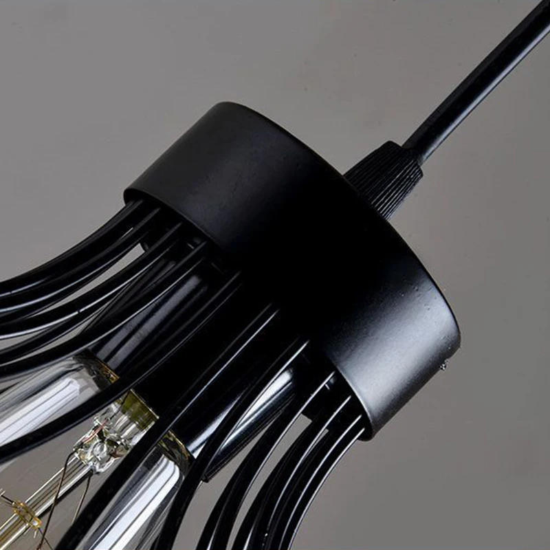 Description Picture 3 of itemRetro Creative Pendant Light Fixtures Industrial Rustic Iron Ceiling Light with Petal Lampshade for Kitchen Island Bedroom Hotel