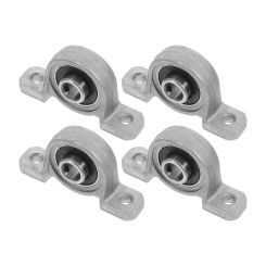 4 Pcs Bearing Seat Vertical Zinc Alloy Flange Mounted Bearings Aluminum Silver Support
