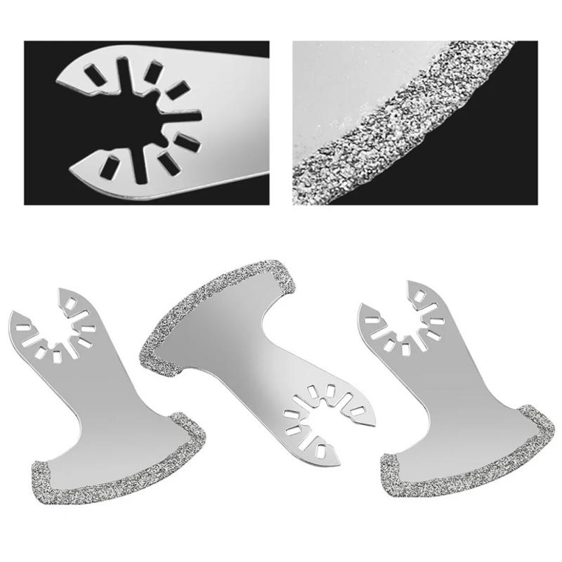 Description Picture 5 of item3Pc Saw Blade Emery Oscillating Multi Tool Swing Saw Blades For Remove Defective Tile grout Cut Soft Tiles Household Maintenance