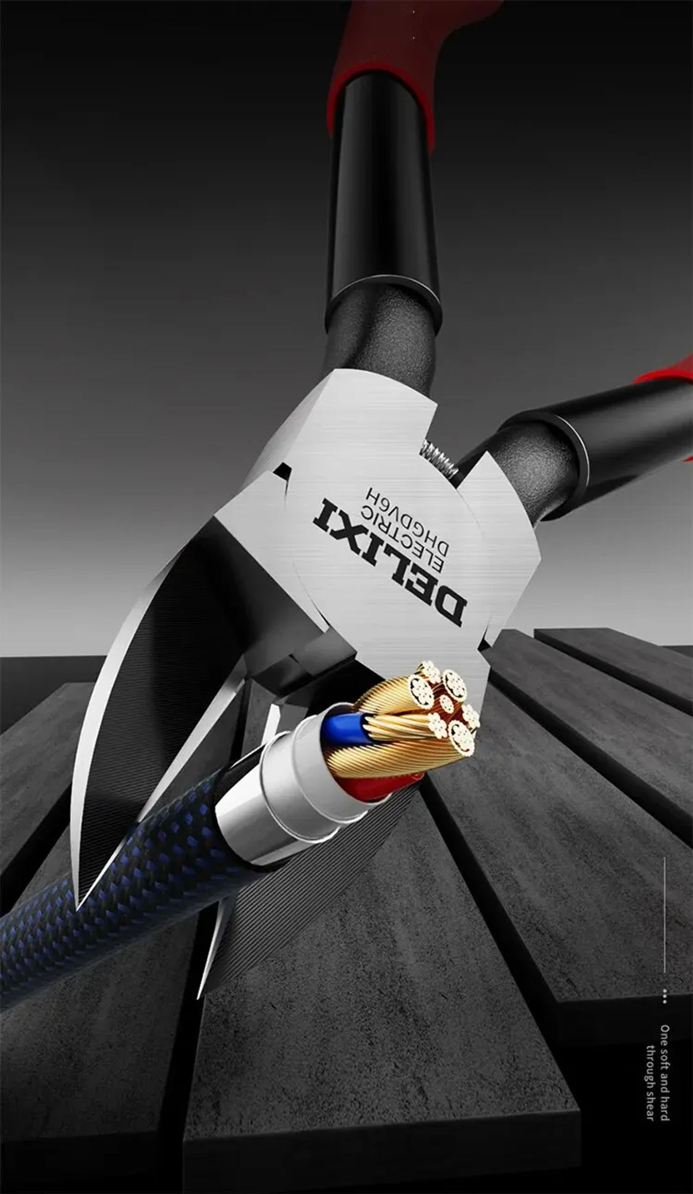 Description Picture 4 of itemDELIXI ELECTRIC Nozzle Pliers  Electronic Pliers Industrial Scissors Diagonal Pliers，for CuttingMetalWireCablePlasticsWood
