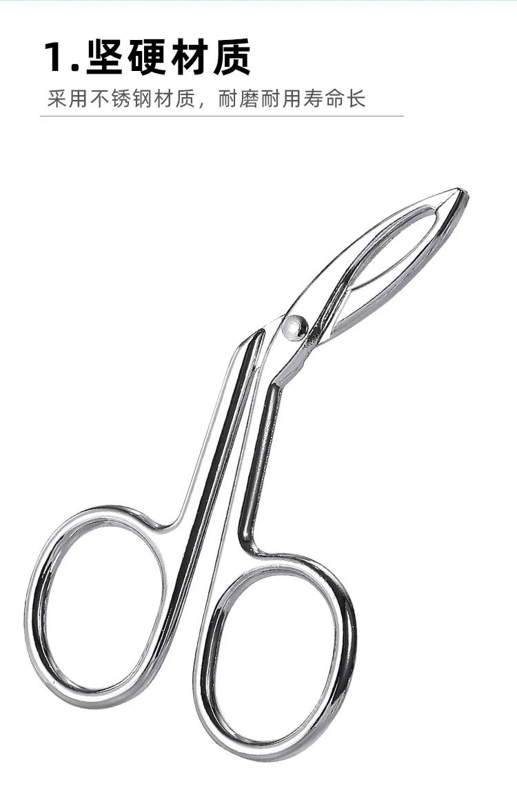 Description Picture 5 of itemStainless Steel Elbow Eyebrow Pliers Clip Scissors Tweezers Straight Pointed Professional Hairs Puller Eyebrow Plucking Makeup