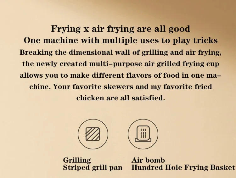 Description Picture 6 of item1000W Portable Air Fryer 2L Capacity Visible Household Transparent Visible Air Fryer Led Touch Screen Panel Air Fryer