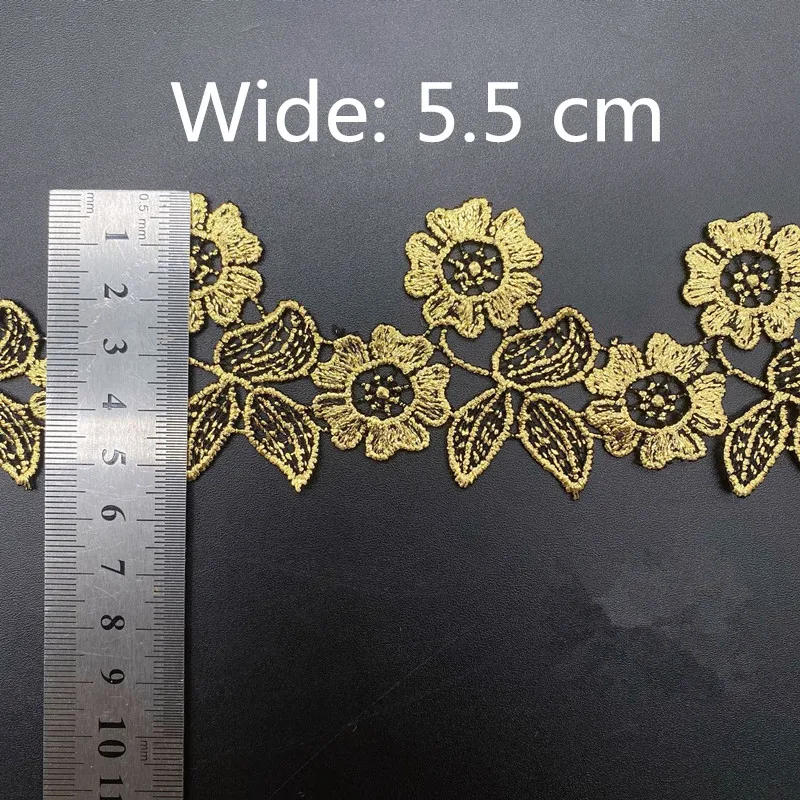 Description Picture 5 of itemFlower Embroidered Lace Trim Ribbon, DIY Handcrafts, Wedding Dress Decorations, 1 Yards