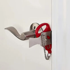 Portable Travel Security Door Lock - Universal, battery-free metal security protection for home and on the go to keep you safe