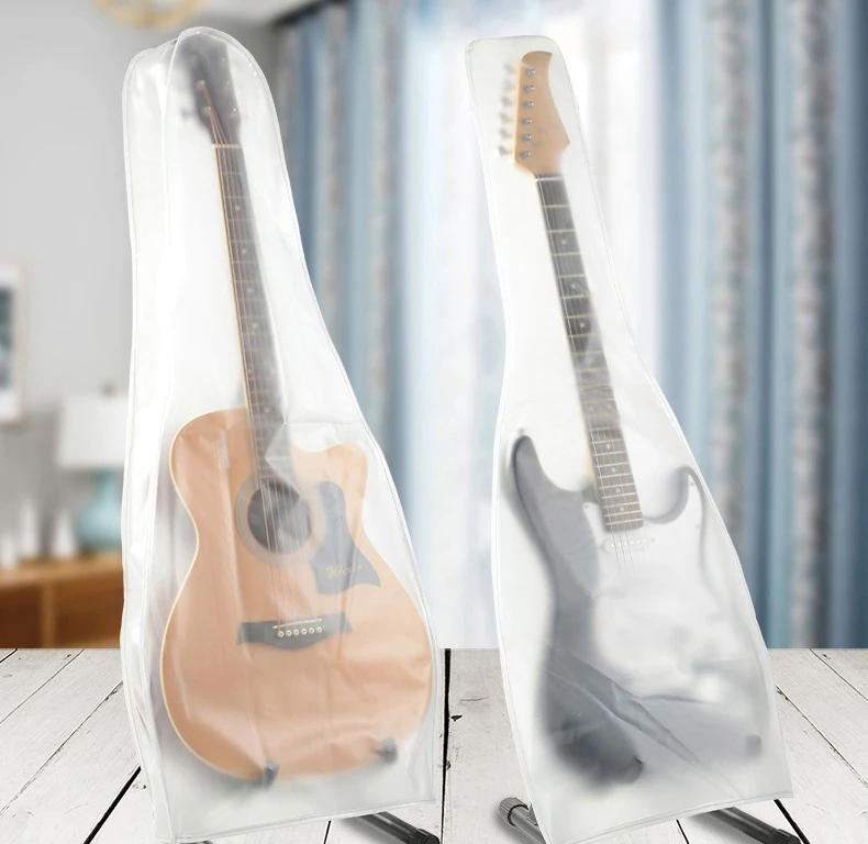 Description Picture 4 of itemElectric Acoustic Guitar Dust Cover Transparent Waterproof and Dustproof Ukulele Case Washable Gig Protect Hung on The Wall
