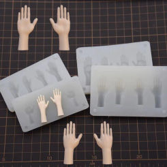 2Pcs Set Pottery Clay Doll 3D Hand Silicone Molds Air Dry Clay Big Palm Mould Tools Miniature Polymer Clay Mold
