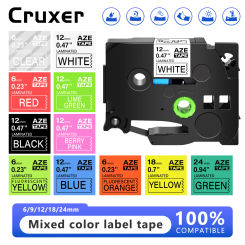 Cruxer 12/18/24mm Laminated Label Tape Compatible for Brother TZE-231 Tze 211 231 251 631 Ribbon Tape for Brother P-Touch