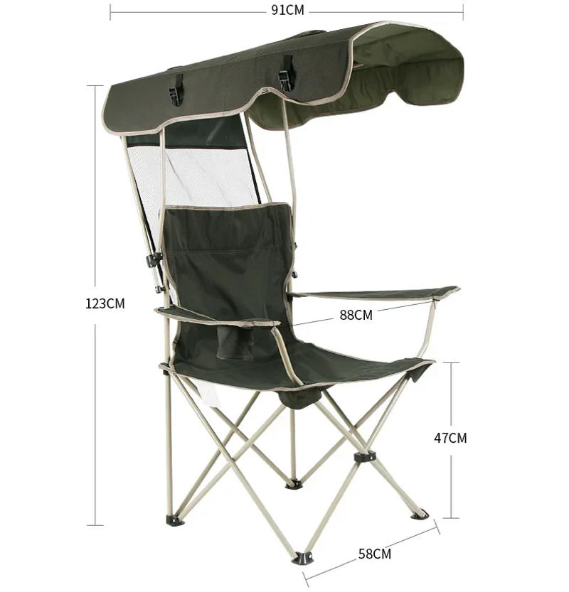 Description Picture 6 of itemPortable Camping Chair Beach Shading Goods for Fishing Foldable Tourist Outdoor Lightweight Chairs Outdoor Garden Deckchair