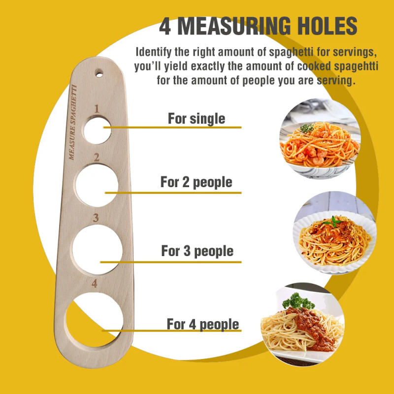 Description Picture 5 of itemWooden Pasta Measurer Spaghetti Italian Kitchen with 4 Holes Beech wood Kitchen Tool