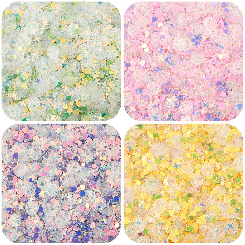 Description Picture 4 of item20g Sequin Glitter 3-6mm Mix Star Heart Dot Colorful Loose Sequins for DIY Shaker Card Nail Art Scrapbook Decor Makeup Confetti