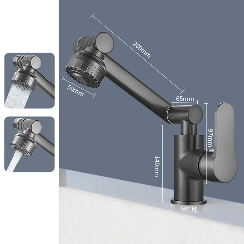 Description Picture 3 of itemBathroom Hot and Cold Water Sink Faucet Brass Kitchen Multifunctional Basin Faucets Water Tap Bathroom Accessories Full Set