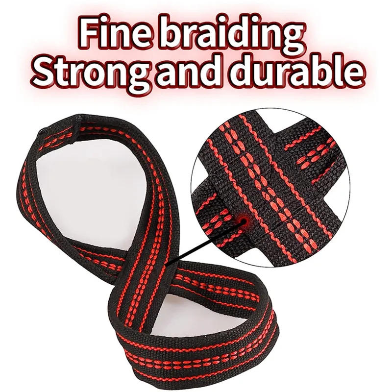 Description Picture 5 of itemFigure 8 Weight Lifting Straps DeadLift Wrist Strap for Pull-ups Horizontal Bar Powerlifting Gym Fitness Bodybuilding Equipment