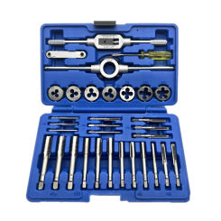 8PCS/32 PCS  HSS Tap and Die Set Metric Wrench Cut M3-M12 Tap and Die Set Metric Threading Tool Set Engineer Kit with Metal Case