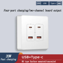 Wall Surface Mounte 86 Type USB Fast Charging PD20W Socket Panel Household Electricity 220v To 5v Phone Charging Special Socket