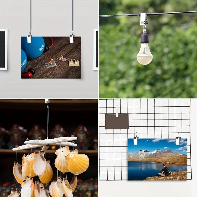 Description Picture 4 of itemStainless Steel Curtain Clip Holder Accessories Buckle Shower Curtain Bed Curtain Rod Hanging Hook Ring Clip Metal Opening Clip