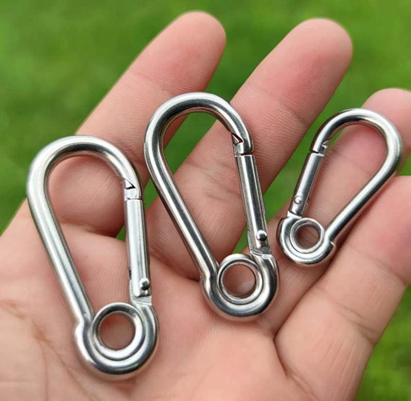 Description Picture 6 of item1Pcs 316 Stainless Steel Carabiner Carbine Snap Hook with Eyelet Spring Buckle Key Ring M4 M5 M6 M7 M8 M9 M10 M11 M12 M14 304