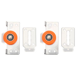 2 Sets Door Pulley Accessories Metal Wheel Barn Roller Iron Nylon Cabinet Wheels Sliding Pulleys
